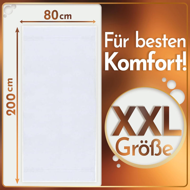 NatureMark 2er Pack Saunatuch 80 x 200 cm | Baumwolle luxuriöse Tücher | Wellnesstuch von extremer W