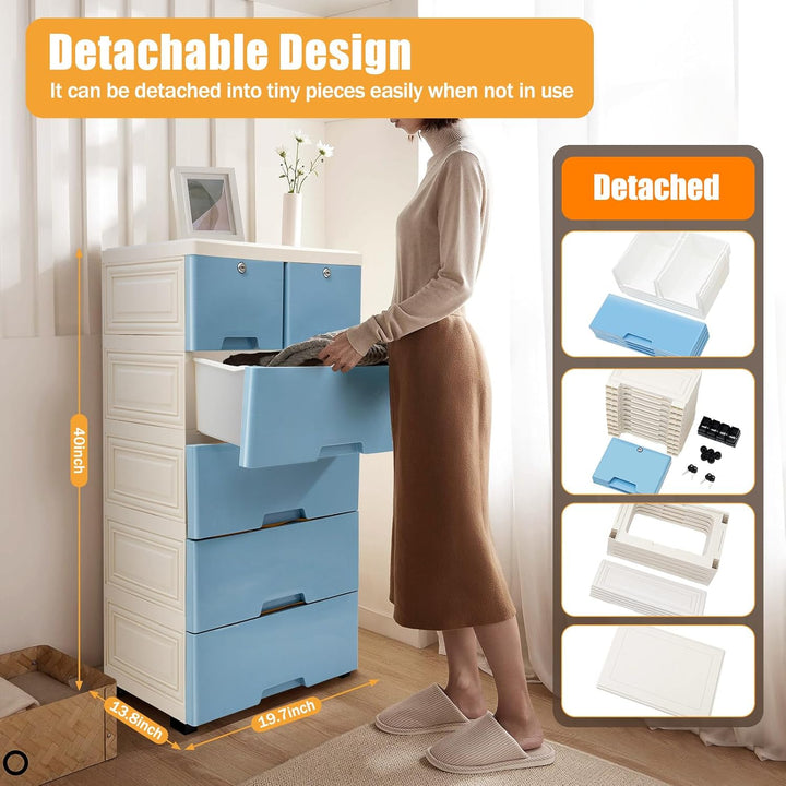 Rollcontainer mit Schubladen, Schubladenschrank 6x Schublade, mit Rollen, Büro Organizer, Schreibtis