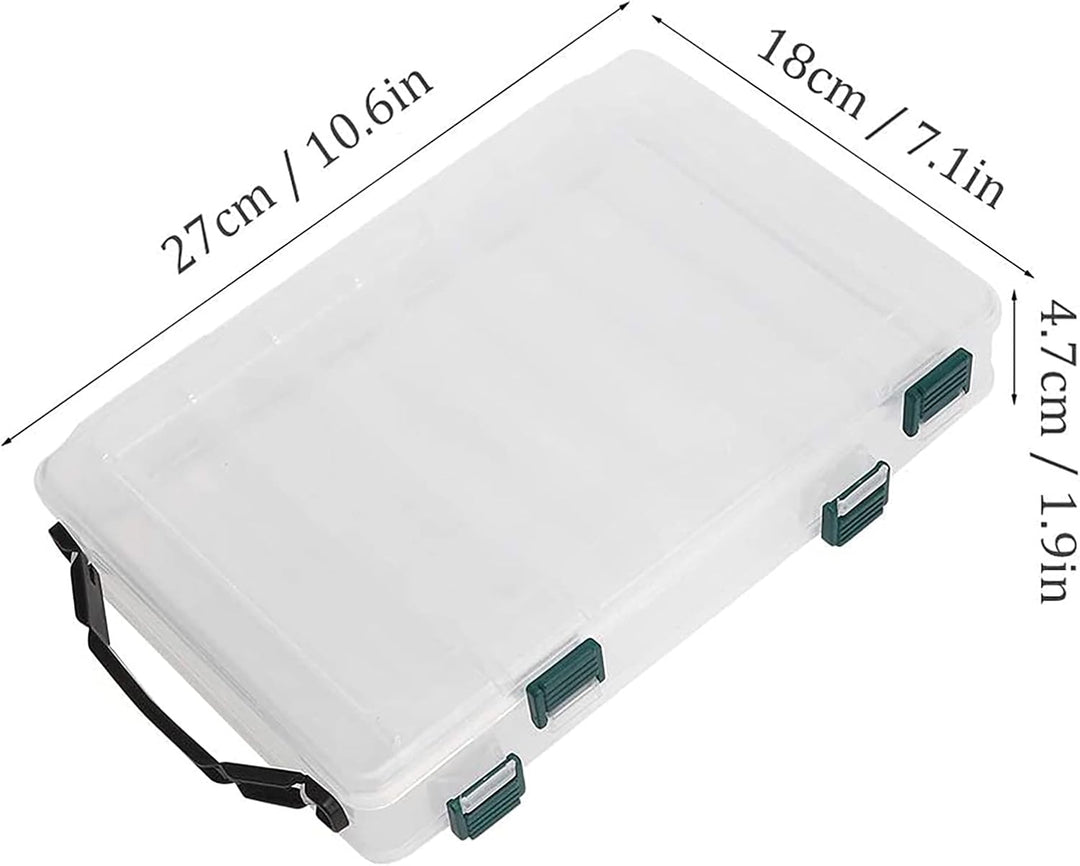 Doppelseitige Angelbox, Kunststoff Angelzubehör Köderbox, Aufbewahrungsbox für Angelzubehör mit Fäch