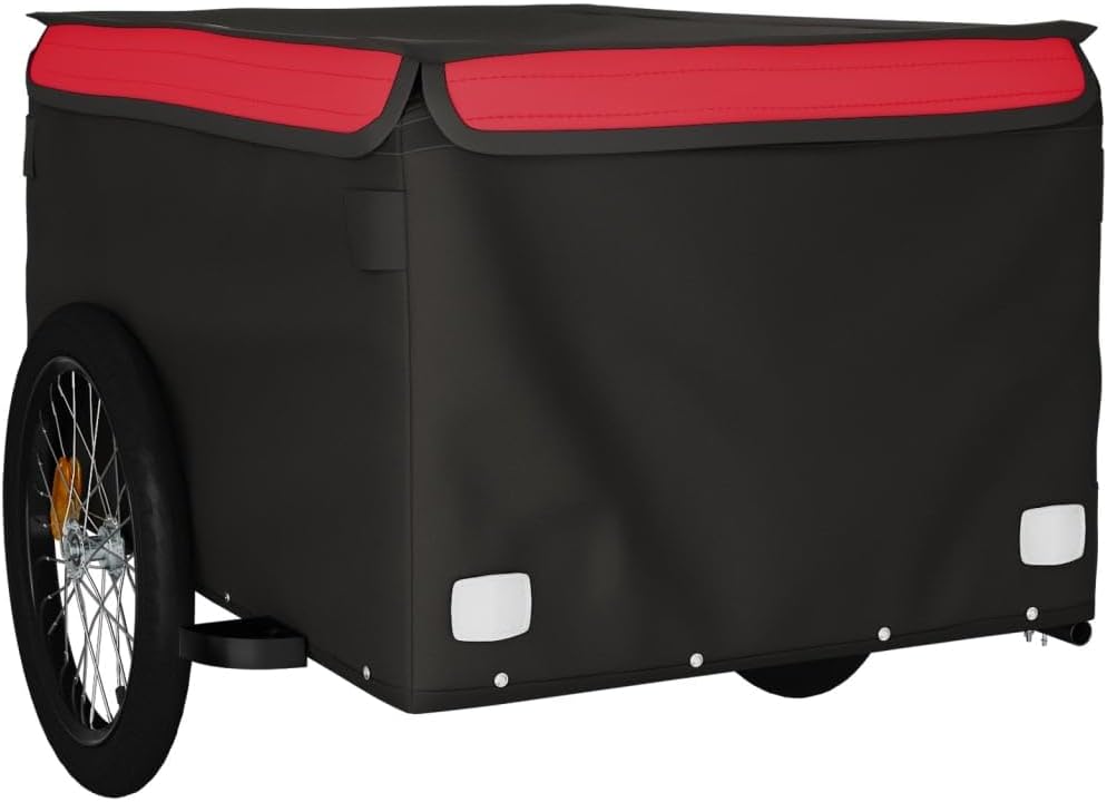 vidaXL Lastenanhänger Fahrrad Fahrradanhänger Transportanhänger Anhänger Eisen 134 x 69 x 59 cm Rot,