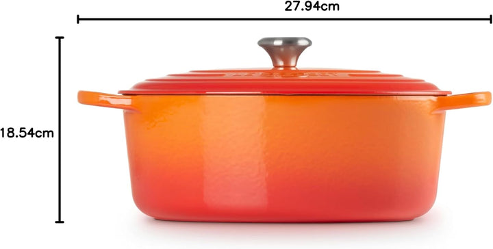 Le Creuset Signature Gusseisen-Bräter mit Deckel, Ø 33 cm, Oval, Für alle Herdarten und Induktion ge