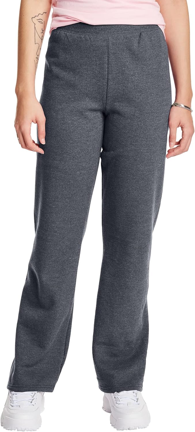 Hanes Damen EcoSmart-Petite Jogginghose mit Offenem Bein Trainingshose, Schiefer-heather