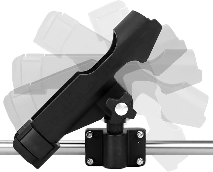 QWORK® 2 Stück Boot Kajak Angelrutenhalter Bootsrutenhalter - 360 Grad Einstellbar - Montage horizon