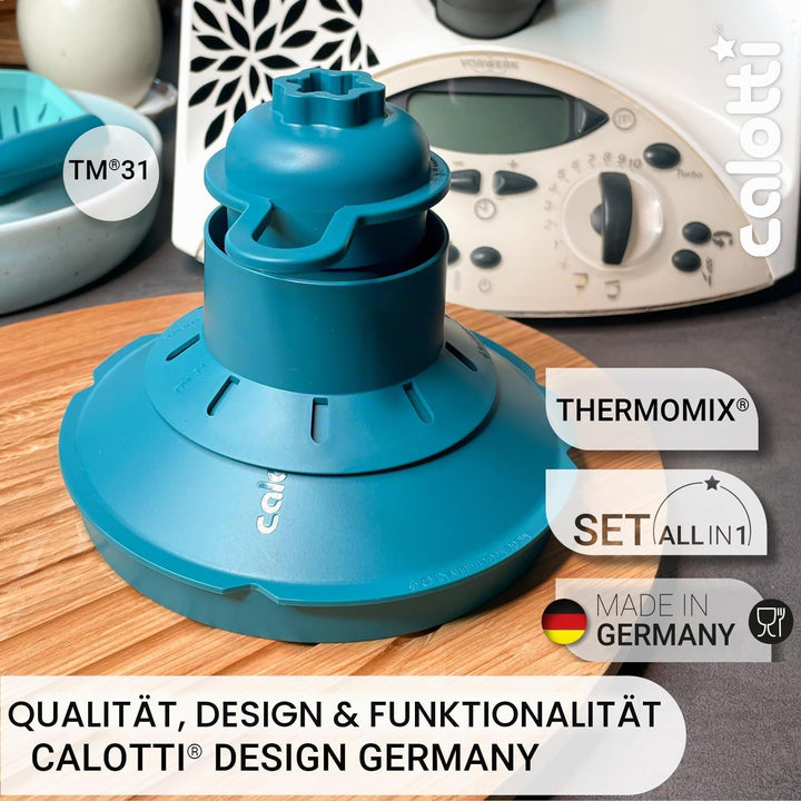 Multitools für Thermomix TM31 - Trichter, Mixraumverkleinerer, Dampfkamin, Spritzschutz, Teigblume,