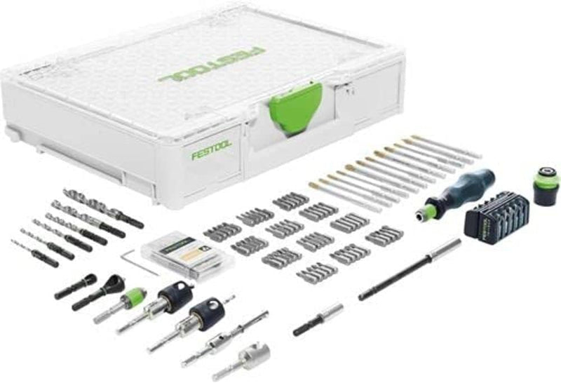 Festool Montagepaket SYS3 M 89 ORG CE-SORT (mit Holzspiralbohrer, Querlochsenker, Bohrer, Bohrsenker