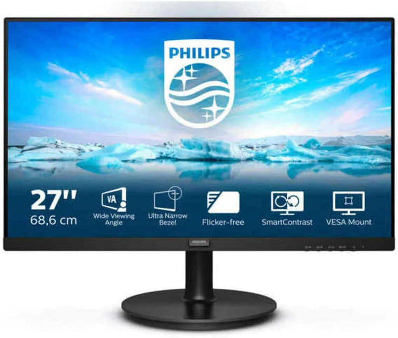 Philips 271V8LA - 27 Zoll FHD Monitor, AdaptiveSync (1920x1080, 75 Hz, VGA, HDMI) schwarz Lautsprech