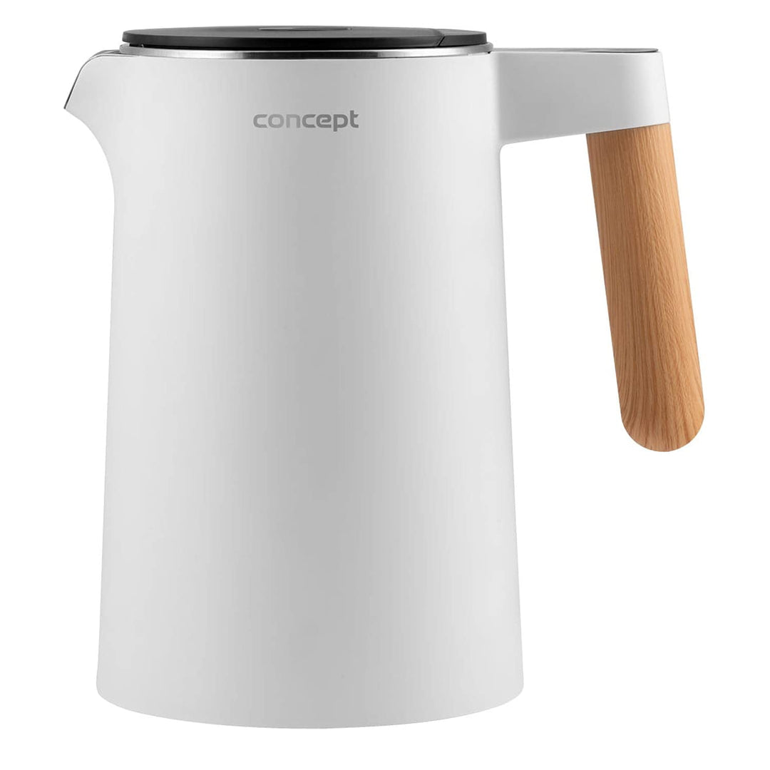 CONCEPT Hausgeräte Hausgeräte RK3300 Edelstahl Wasserkocher 1,5 L SALT & PEPPER, Weiss