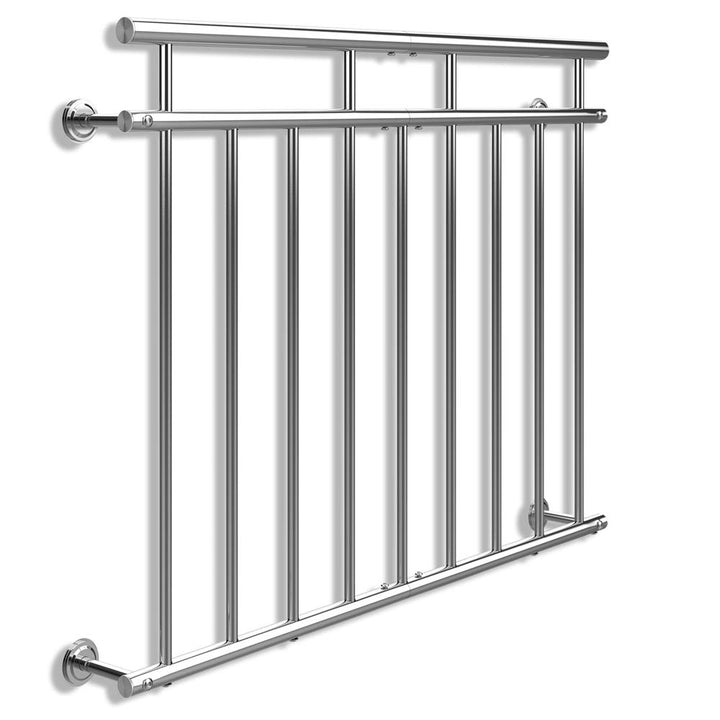 MONZANA® Französischer Balkon Edelstahl Pflegeleicht 90x128cm 9 Füllstäbe Balkongeländer Terrassenge