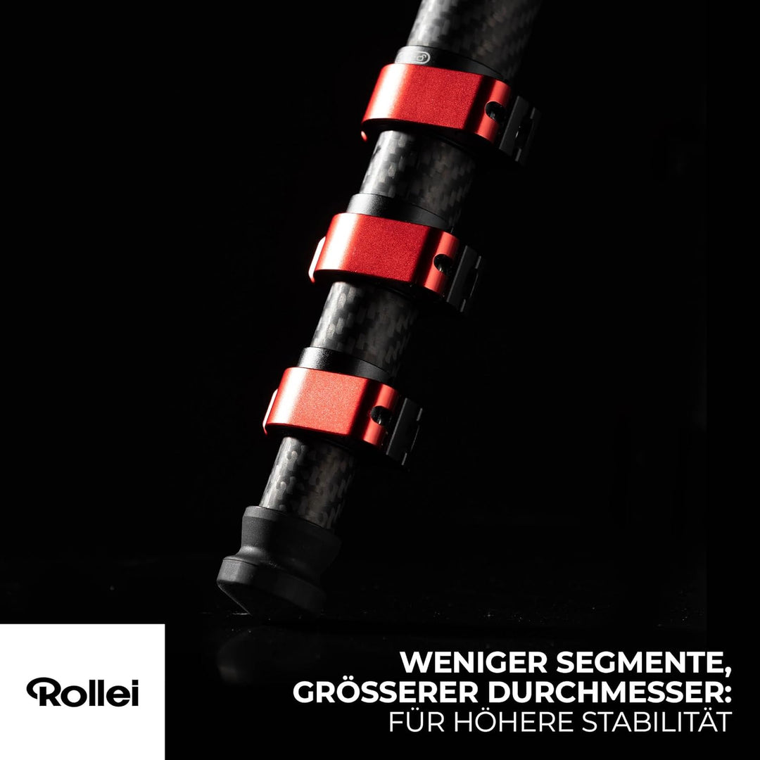 Rollei Easy Traveler XL Carbonstativ - 10 kg Tragkraft, Stabile Bauweise, Ultraleicht, Kompakt, Mühe