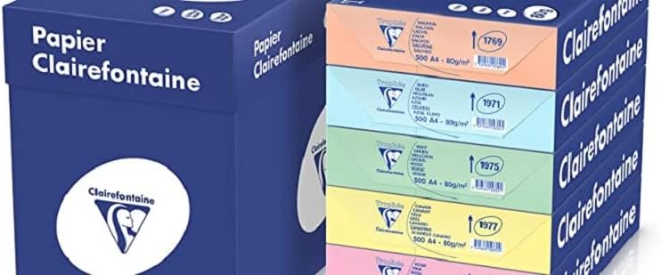 Clairefontaine 1890C - Ries Druckerpapier / Kopierpapier Trophee, Pastell Farben, DIN A3, 80g, 500 B