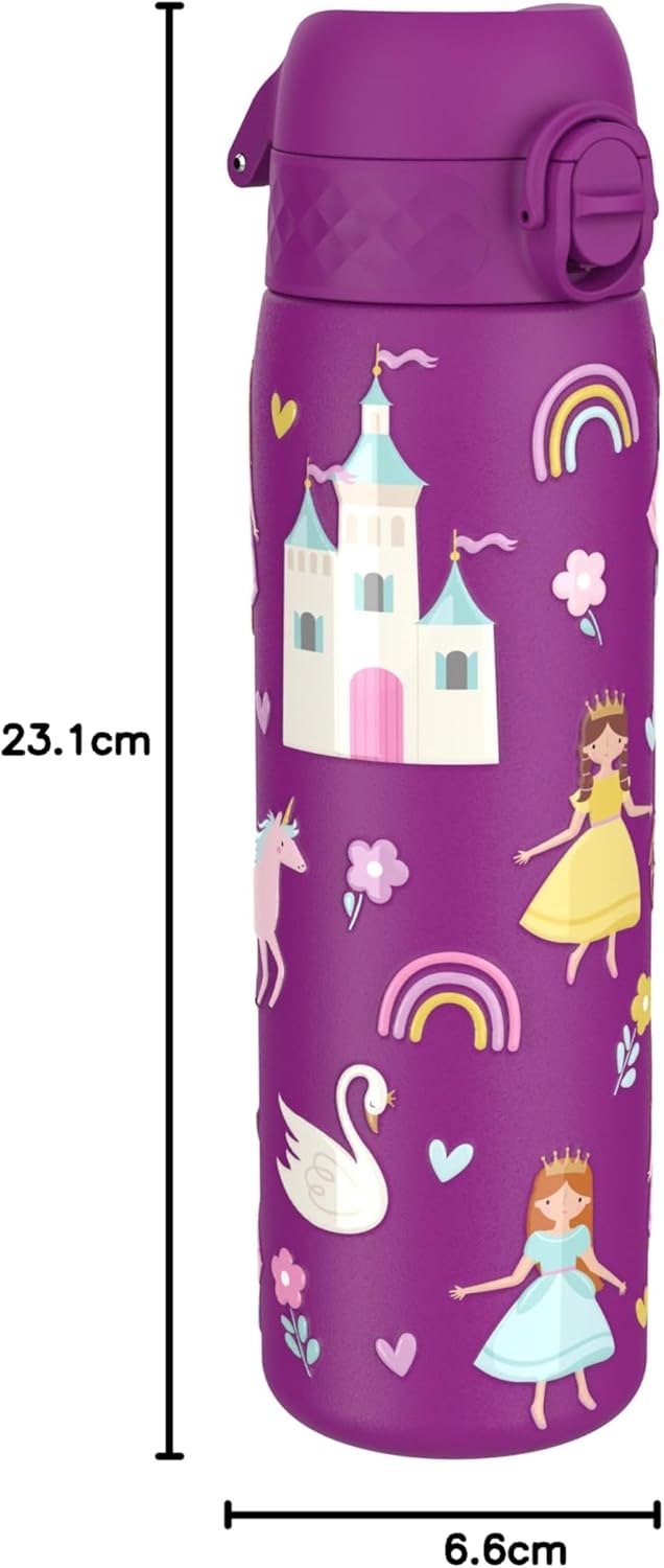 ion8 Vakuumisolierte Edelstahl-Trinkflasche, 500 ml, Auslaufsicher, Einhandöffnung, Sichere Verriege