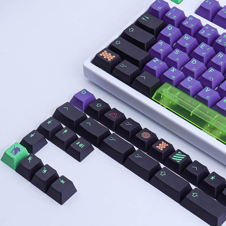PBT Keycaps 135 Keys Japanese Mecha Keycap Set Cherry Profile Dye Sublimation Keycaps with 7U Clear