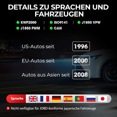 TOPDON OBD2 Diagnosegerät AL500 für Emission Fehler,DTCs Lesen/Löschen,Automatisch VIN Kennen und DT