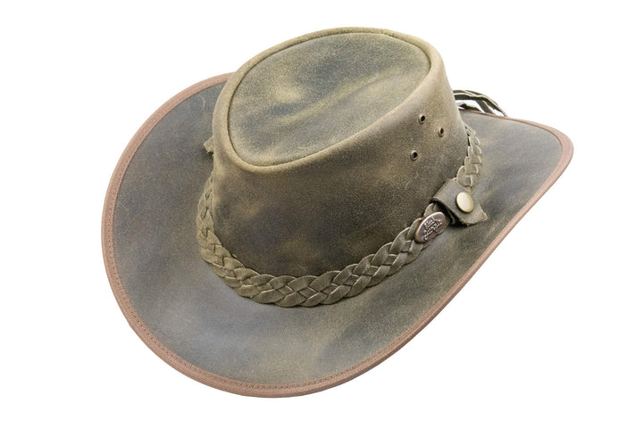 Black Jungle Bulat Lederhut, Westernhut, Australienhut, Cowboyhut S Khaki, S Khaki
