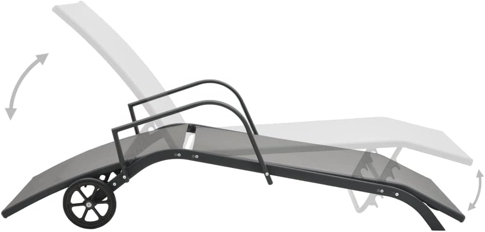 vidaXL Sonnenliege mit 2 Rädern Gartenliege Relaxliege Gartenmöbel Liege Liegestuhl Strandliege Frei