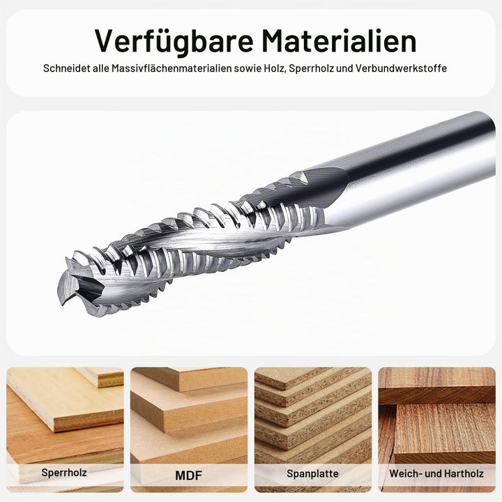 SpeTool Fräser 3 Flöten Schruppfräser 8 mm Schaftdurchmesser Vollhartmetall CNC-Maschinenfräser