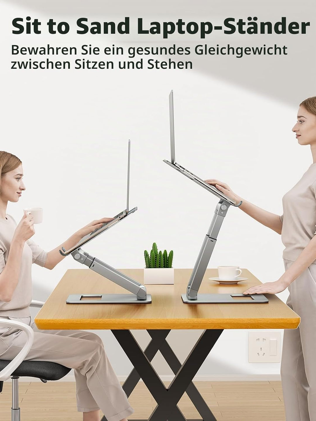 tounee Laptop Ständer Höhenverstellbar, Ergonomischer Computer Ständer, Adjustable Laptop Stand, Not