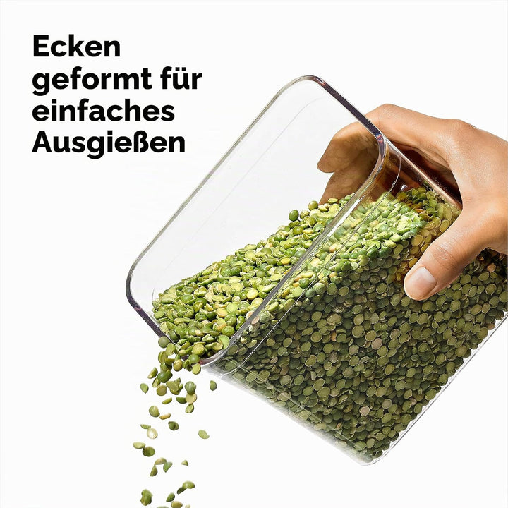 OXO SteeL POP-Behälter mittel (2,6 l) – rechteckige, stapelbare Vorratsdose mit Deckel für eine luft