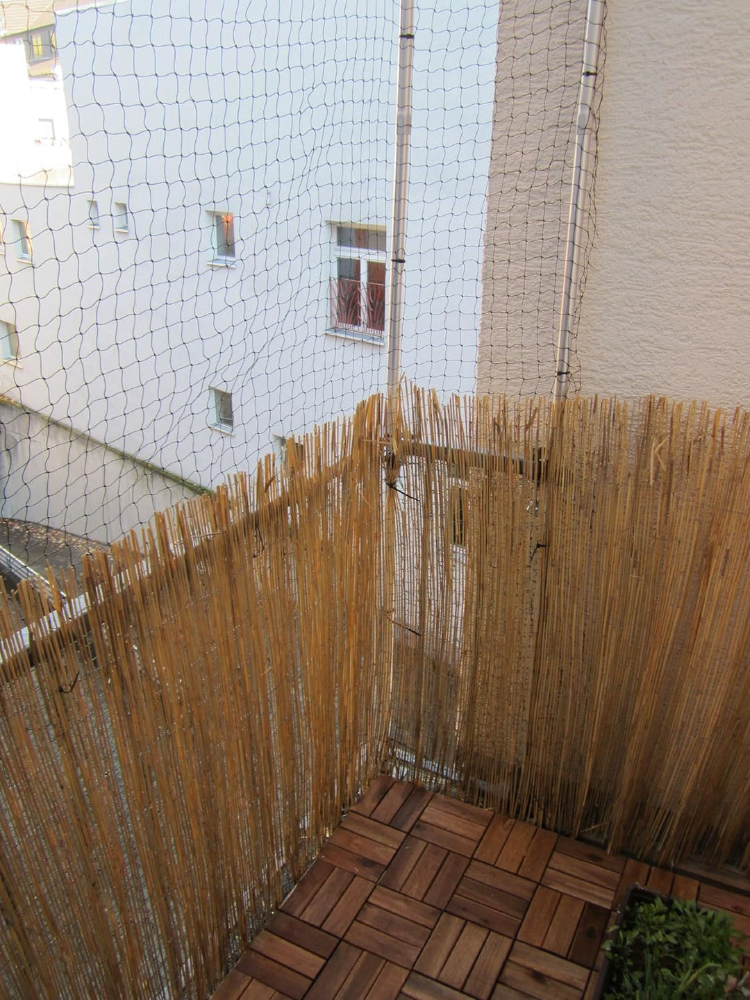 Edelstahl Balkon Katzen Netzhalter für Runde Stäbe bis 38mm Ø, Spreizung bis 50mm, Silber/Schwarz, K