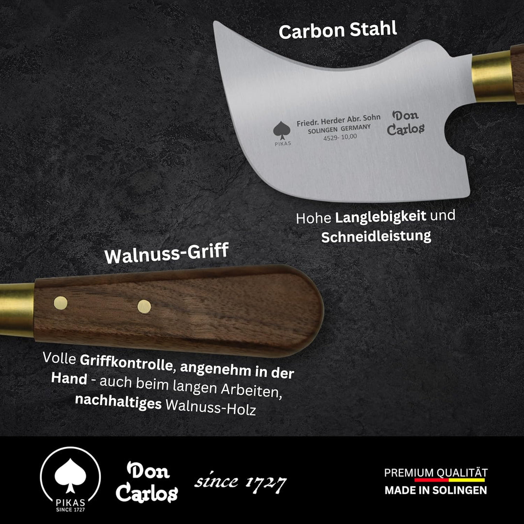 DON CARLOS Viertelmondmesser/Quarter Moon Knife, Professionelles Fenstermesser, Bodenlegermesser, Sa