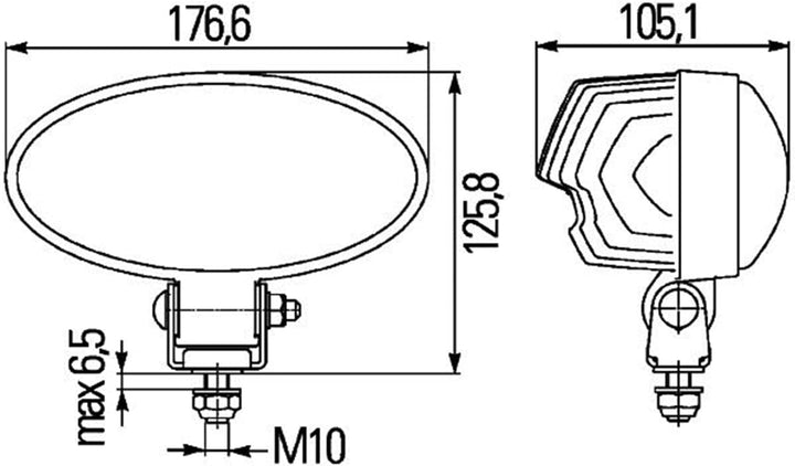 HELLA - LED-Arbeitsscheinwerfer - Oval 90 - 24/12V - 2000lm - Anbau/geschraubt - schwenkbarer Montag