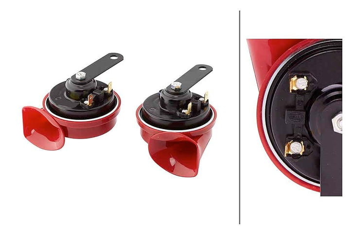 HELLA Fanfare - STYLE HORN TE24 SET - 12V - 110dB(A) - Frequenzbereich von: 400Hz - Frequenzbereich