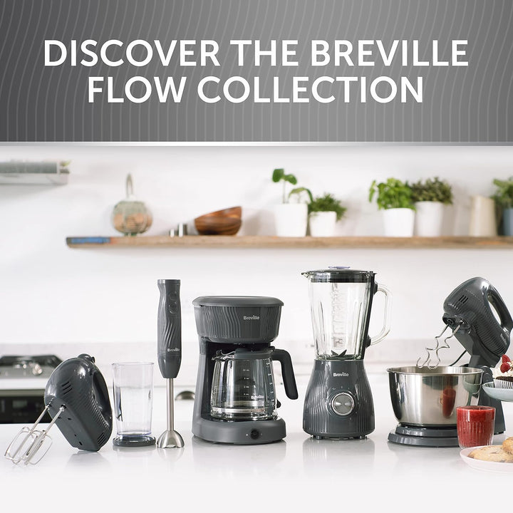 Breville Flow Elektrischer Handmixer | 5 Geschwindigkeiten plus Boost | mit Schlägeln & Knethaken |