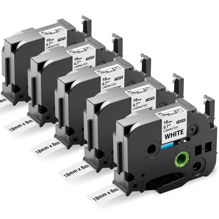 Upwinning Tz 241 D410 Bänder 18mm Kompatible mit Brother P-Touch Bänder 18 mm x 8 m, TZe-241 Tze241