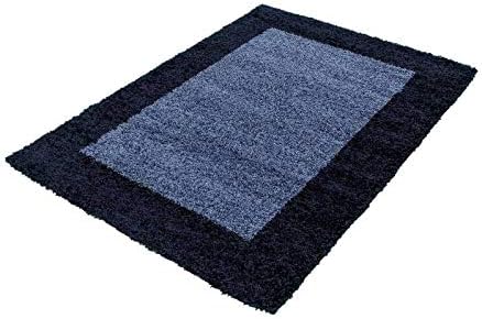 Carpettex Hochflor Teppich Wohnzimmer Shaggy Flokati Teppich Modern Bordüre Design 120 cm Rund Marin