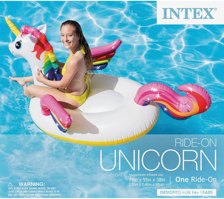 Intex Mega gelbe Ente, aufblasbare Insel Einhorn 89" x 68", Einhorn 89" x 68"