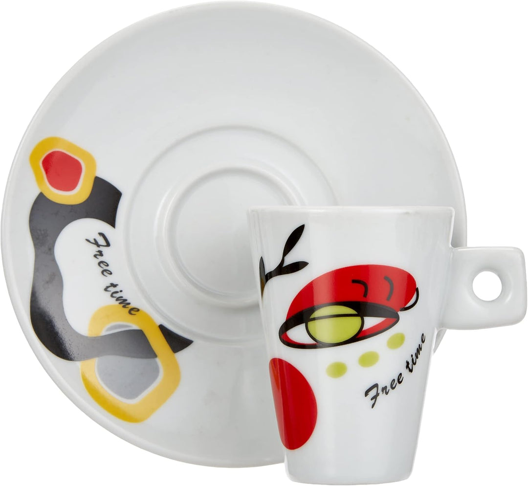 Zeller, Porzellan, Espressotassen Set 12-teilig Faces, Dekor, Weiss, Weiss