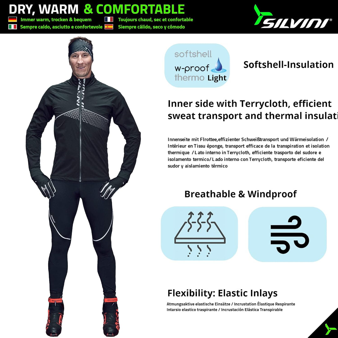 SILVINI NATISONE Softshell Jacke Herren Fahrrad Winter Fahrradjacke Langlaufjacke Herren Radjacke He