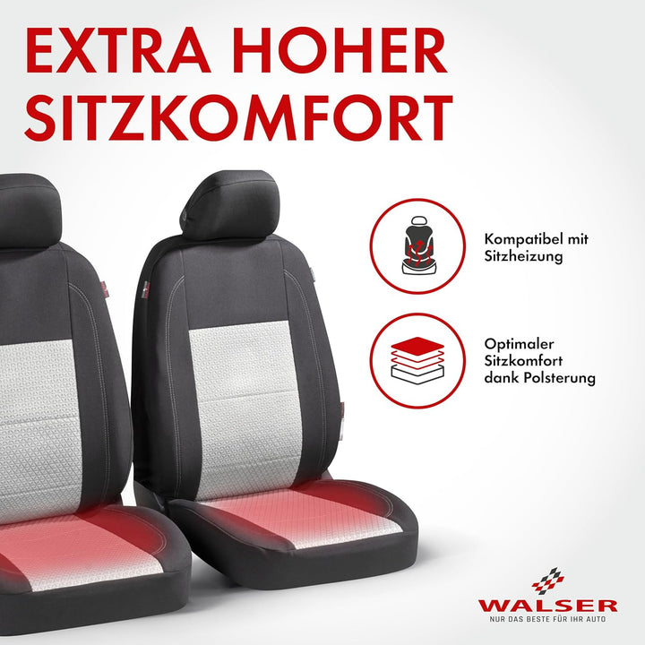 Walser Premium Autositzbezüge Avignon mit Reissverschluss Qualitätssieger Sehr Gut* Sitzbezüge Auto,