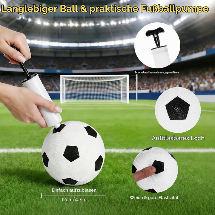 2er Faltbar Fussballtor für Kinder, 90x60cm Komplett Set mit Ball, Pumpe &amp; 8 Heringen, 1,5kg Leicht