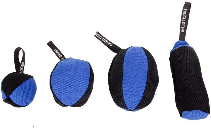 Dingo Gear Trainings-Spielzeug Bäll 16 cm Schwarz-Blau French Material Nylcott Training Spiel Apport