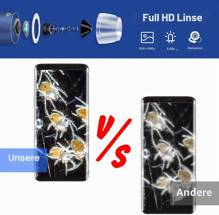 Jiusion HD 2MP USB Digitalmikroskop 40-1000X Tragbare Vergrösserungs-Endoskopkamera mit 8 LEDs Stabi