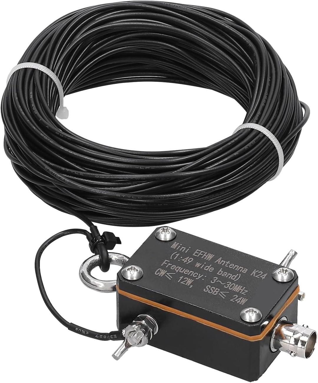 Taschen-EFHW-Antenne K24, 3-30 Frequenzband, Kurzwellenantenne, Breitband-Endspeisungs-Halbwellenant
