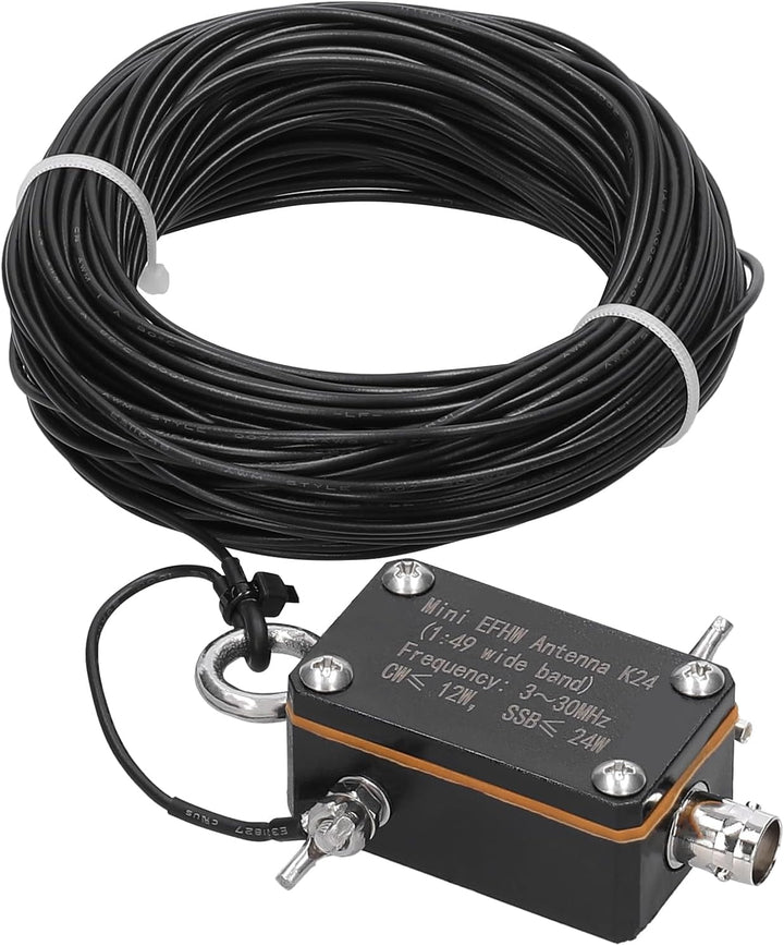 Taschen-EFHW-Antenne K24, 3-30 Frequenzband, Kurzwellenantenne, Breitband-Endspeisungs-Halbwellenant