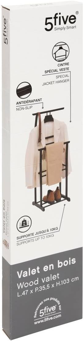 5 five simply smart 5five - herrendiener dandy aus schwarzem holz h103cm