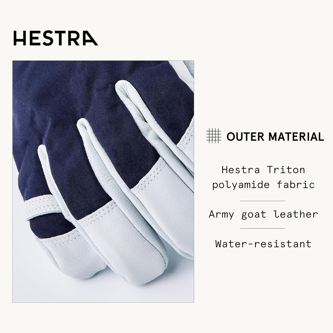 HESTRA Army Heli 5-Finger-Skihandschuh für Herren, Leder 7 navy, 7 navy