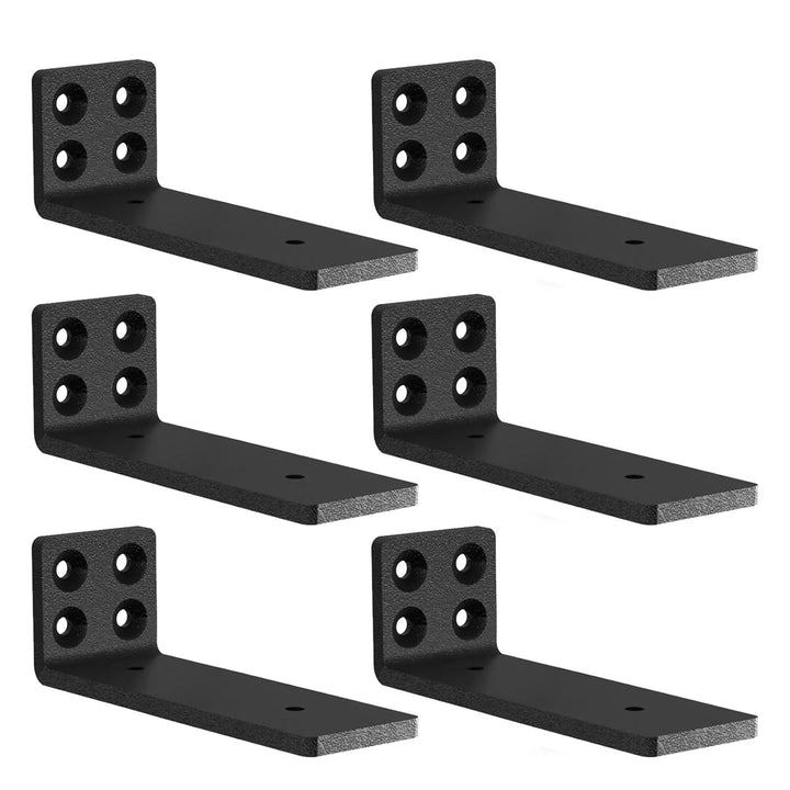 MLOQI 6 stück Regalhalterung Schwarz Regalwinkel Schwerlast, Regalwinkel Schwarz Metall, Wandhalteru