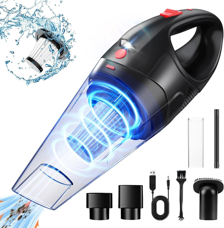 18000Pa Handstaubsauger,120W USB Aufladbar Kabellos Tragbar Mini Staubsauger, Leistungsstarker Nass