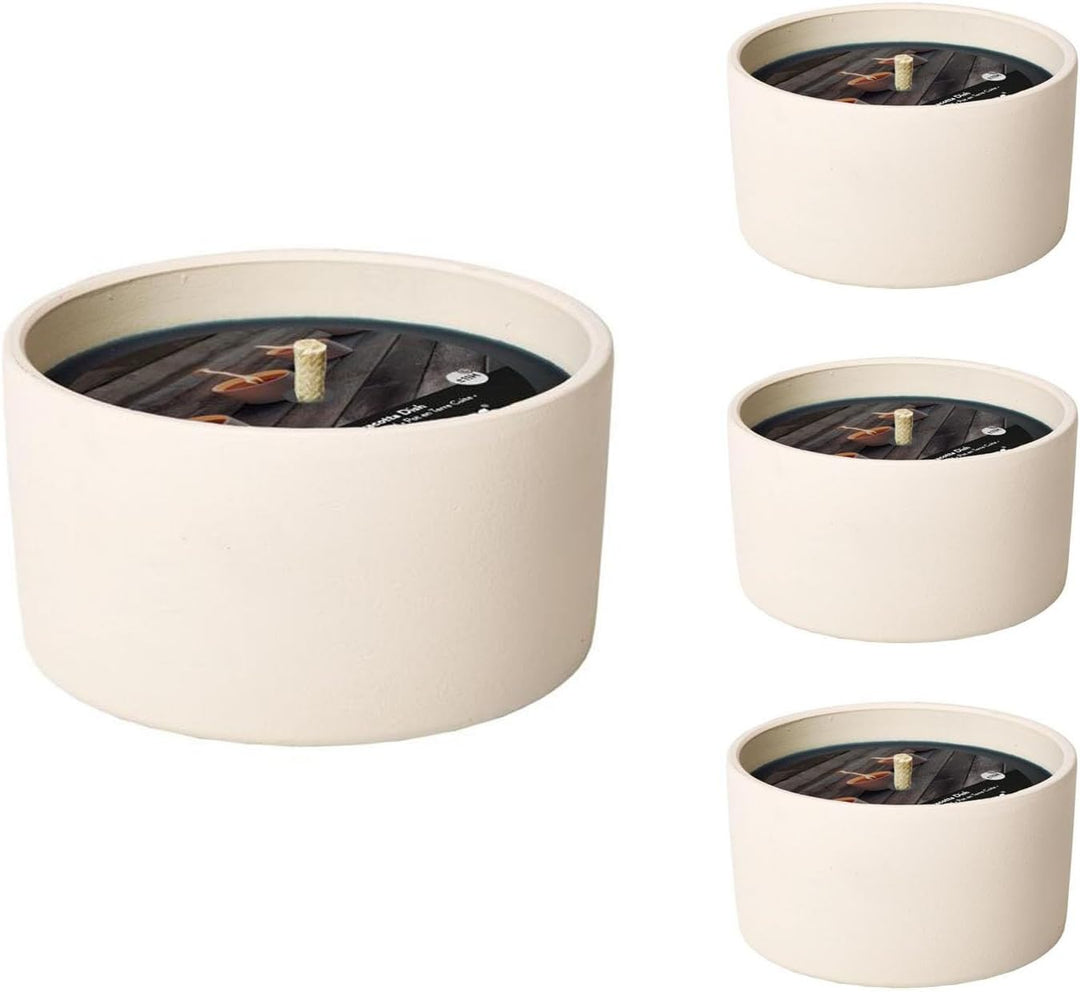 Flammschalen für draussen 4 Stück - Outdoor-Kerzen Weiss - Perfekt für deinen Garten - Feuerschalen