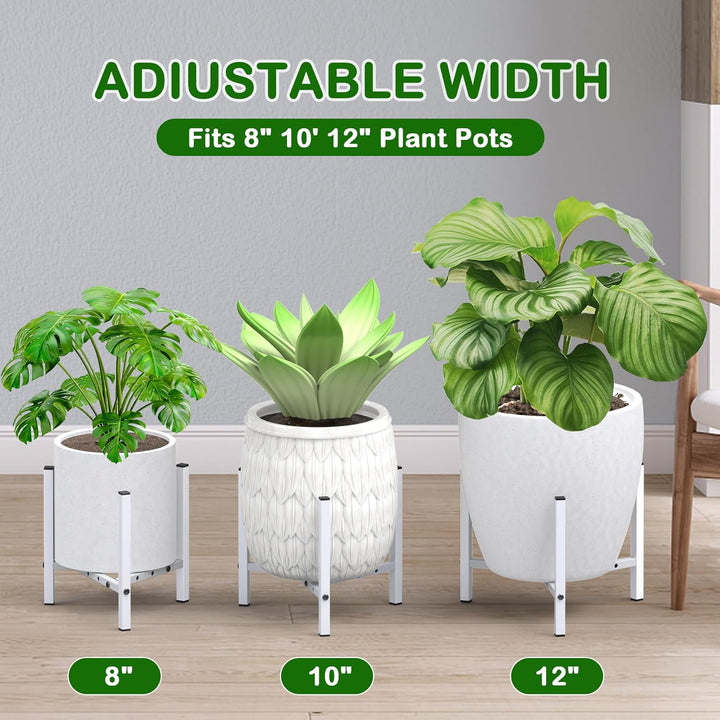 2 Stück Moderne Eisen-Pflanzenständer für den Innen- und Aussenbereich, Keramik, 20-30,5 cm, Garten,