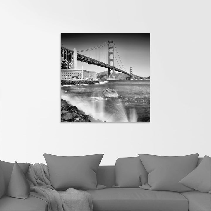 ARTland Glasbilder Wandbild Glas Bild einteilig 40x40 cm Quadratisch Amerika San Francisco Foto Schw
