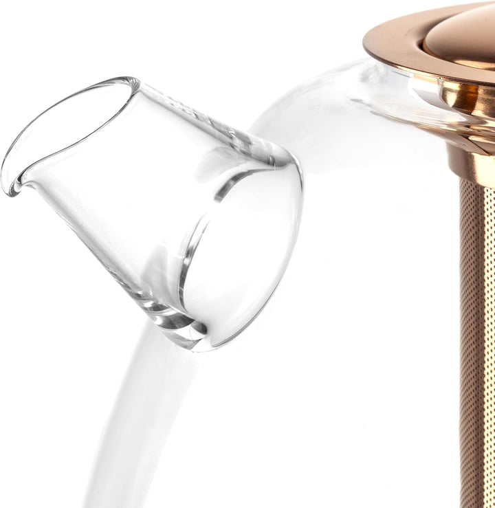 LEONARDO Tè per Te Teekanne mit herausnehmbarem Siebeinsatz - Teekessel aus Glas mit Deckel und Grif