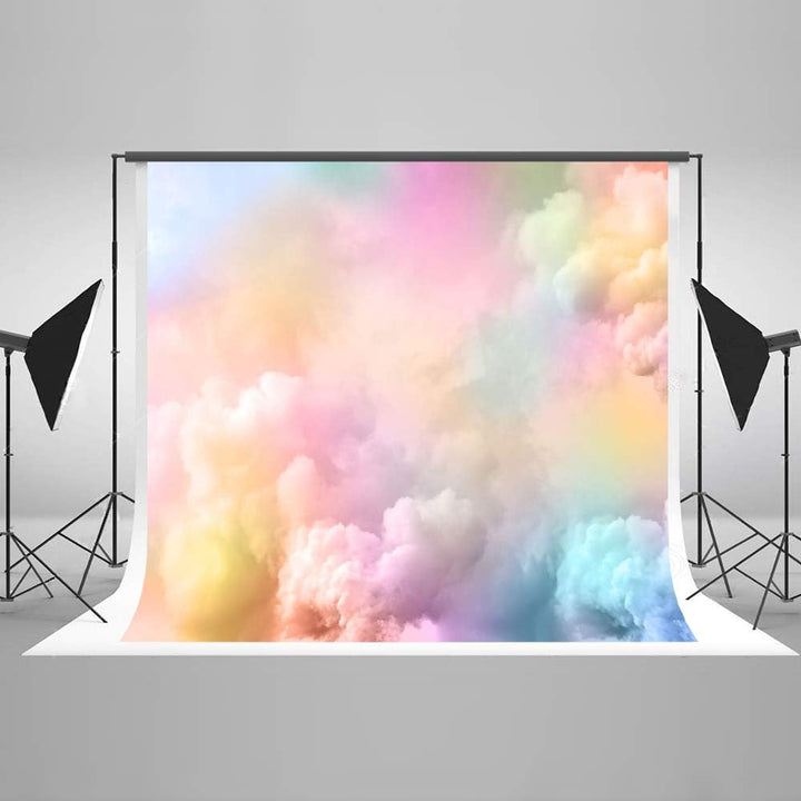 Kate Hintergründe 2.2x1.5m Sky Clouds Fotografie Hintergründe Sweet Girl Verträumte Regenbogenfarben