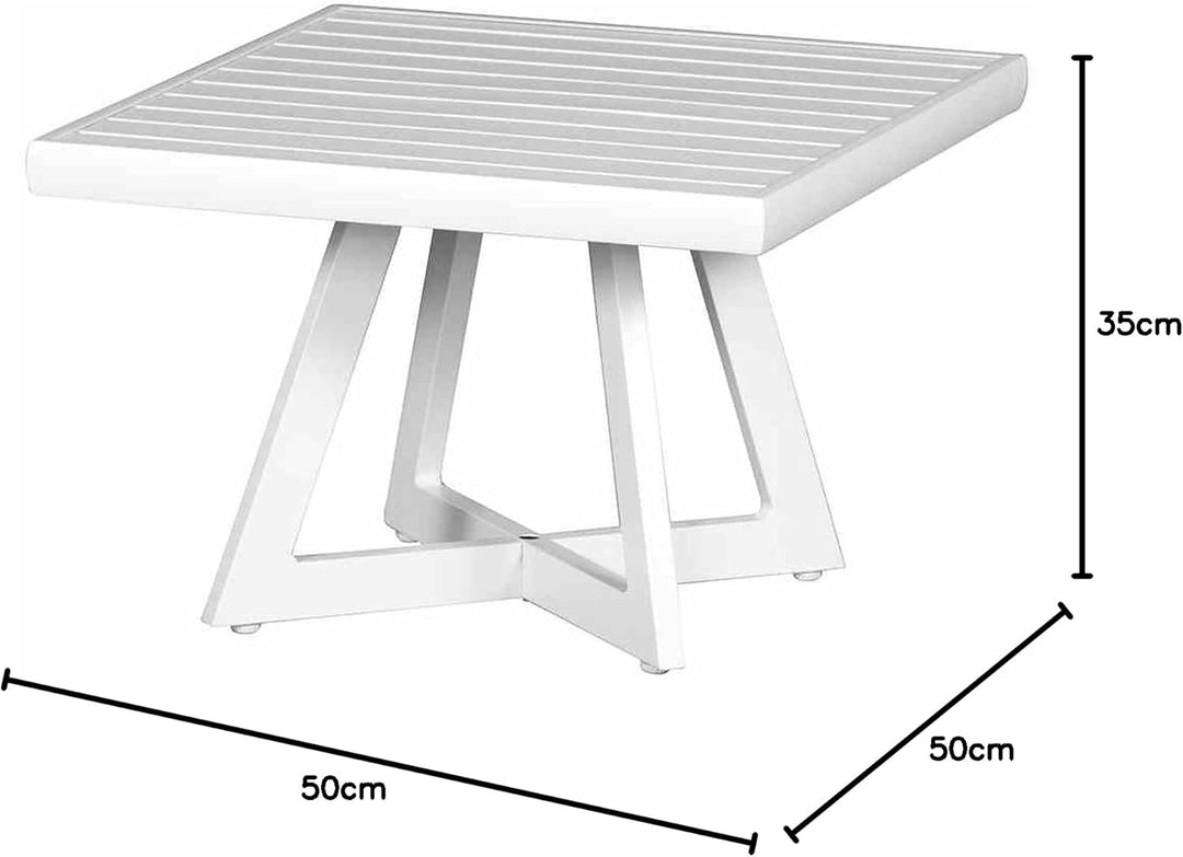 Siena Garden Loungetisch Alexis, Aluminium, Zwei versch. Farben, ca. 50x50 cm weiss