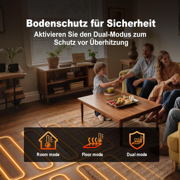 ECOBAY WLAN-Thermostat für elektrische Fussbodenheizung: Kompatibel mit Heizmatten und -kabeln, APP-