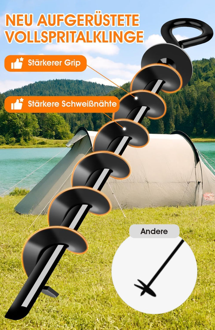Schwerlast Bodenanker 8 Pack,Robust voll verschraubter Erdanker zur Befestigung von Trampolinen, Vor
